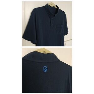 Extracurricular Golf Shirt Logo Pocket Polo Men's Large Cotton Navy Blue SS